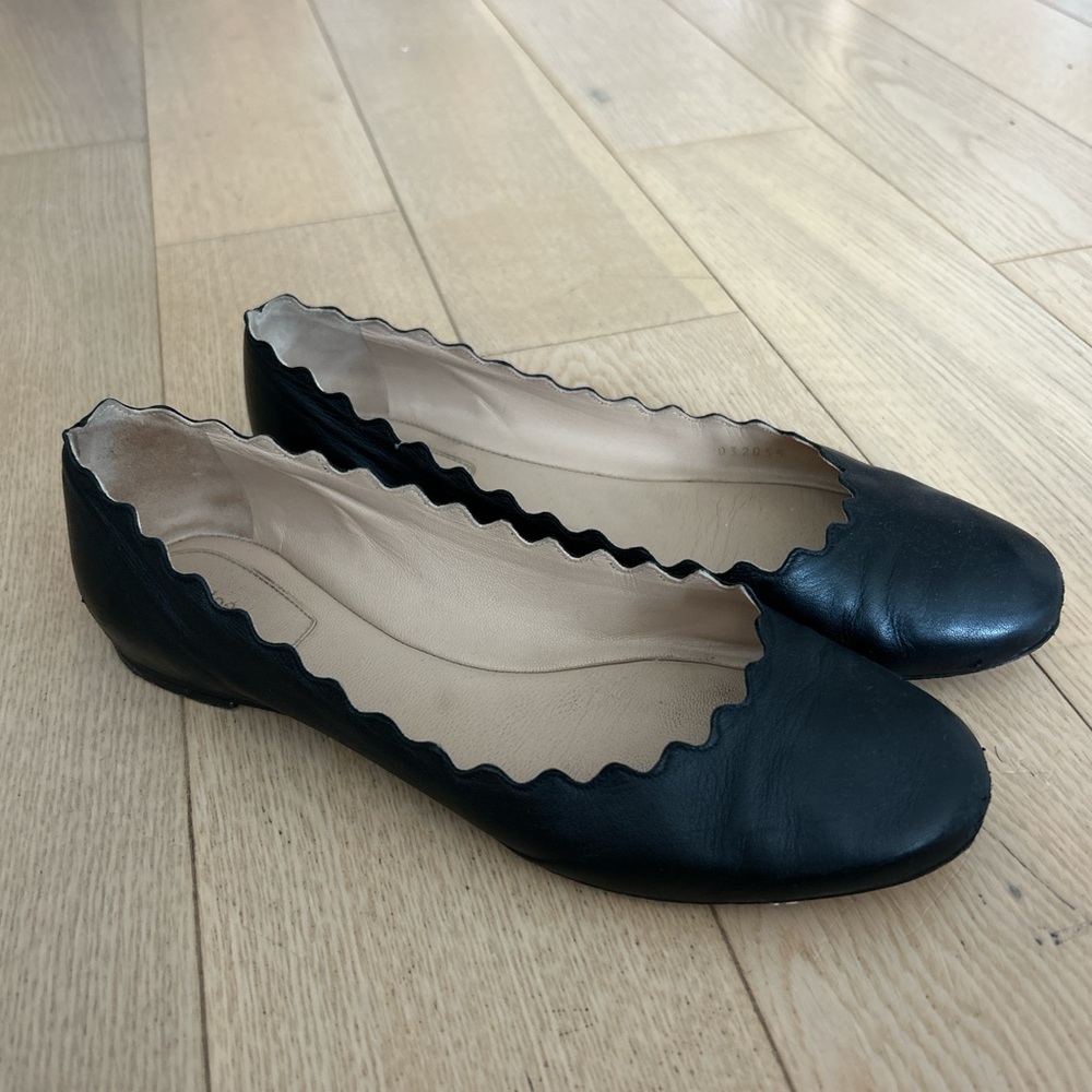 Chloe Lauren Scalloped Ballet Flats
